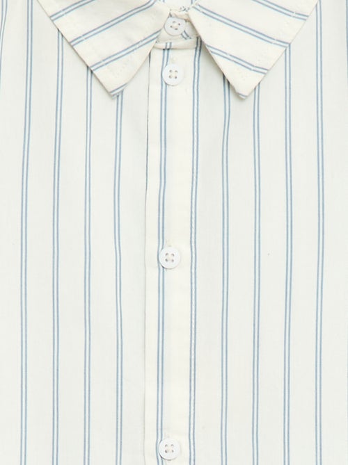 Gestreept katoenen hemd met korte mouwen - Kiabi