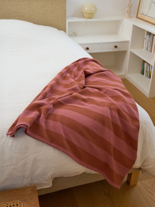 Gestreept katoenen plaid - Kiabi Home - Kiabi