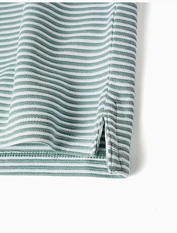 Gestreept katoenen poloshirt met print