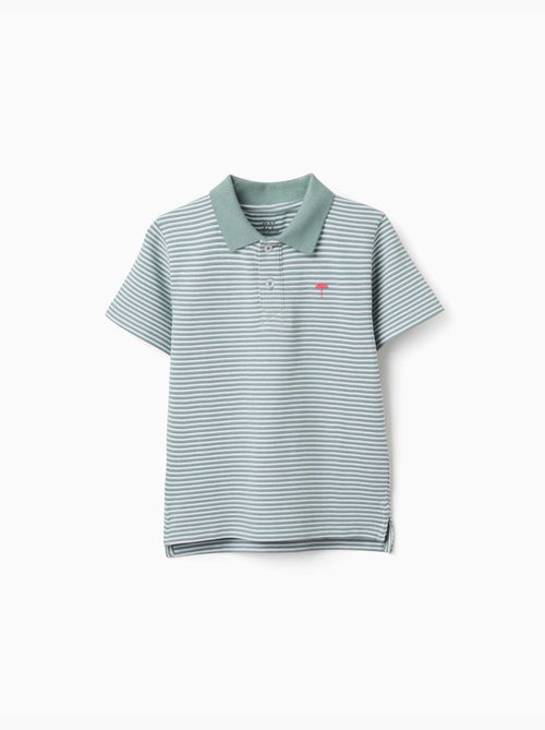 Gestreept katoenen poloshirt met print - Kiabi Gestreept katoenen poloshirt met print - Kiabi