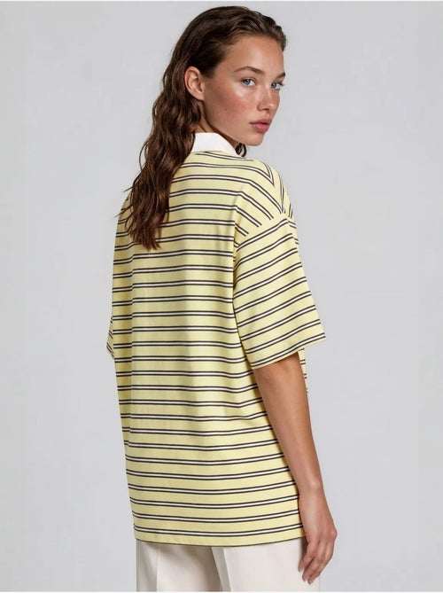 Gestreept katoenen poloshirt voor dames busem - Kiabi