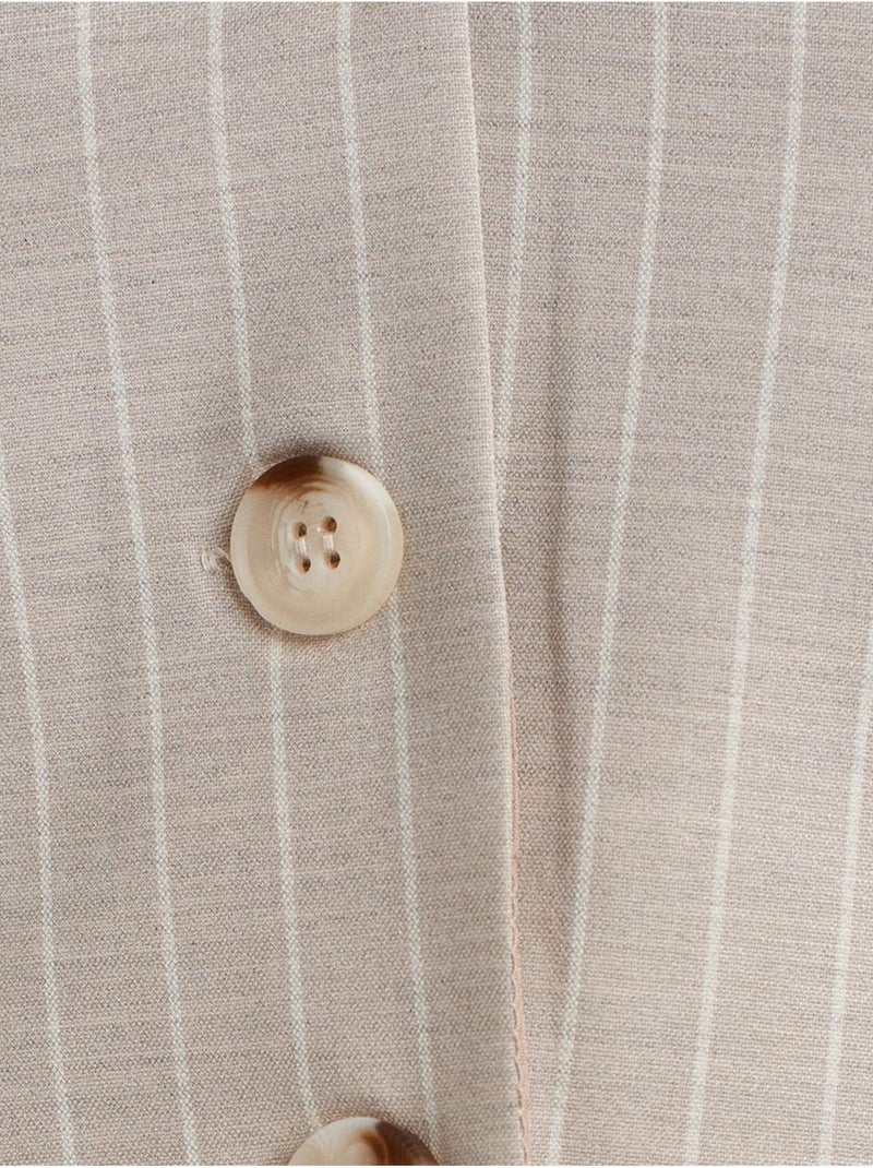 Gestreept kort gilet dilvin Klei-beige - Kiabi
