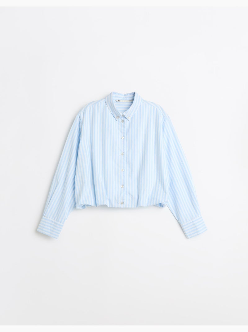 Gestreept kort shirt, mo fashion Blauw - Kiabi
