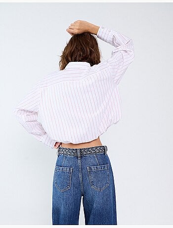 Gestreept kort shirt, mo fashion