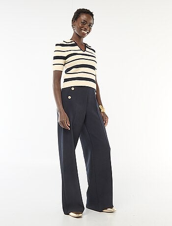 Gestreept mouwloos poloshirt