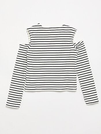 Gestreept mouwloos T-shirt