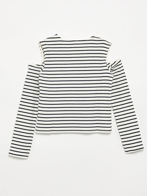 Gestreept mouwloos T-shirt - Kiabi Gestreept mouwloos T-shirt - Kiabi