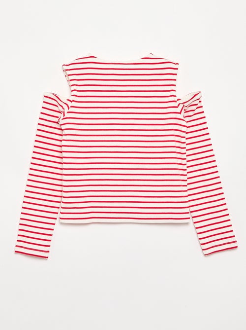 Gestreept mouwloos T-shirt - Kiabi Gestreept mouwloos T-shirt - Kiabi