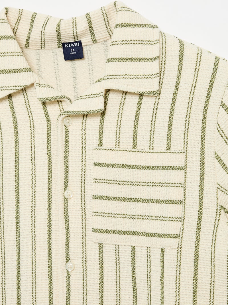 Gestreept overhemd Beige - Kiabi