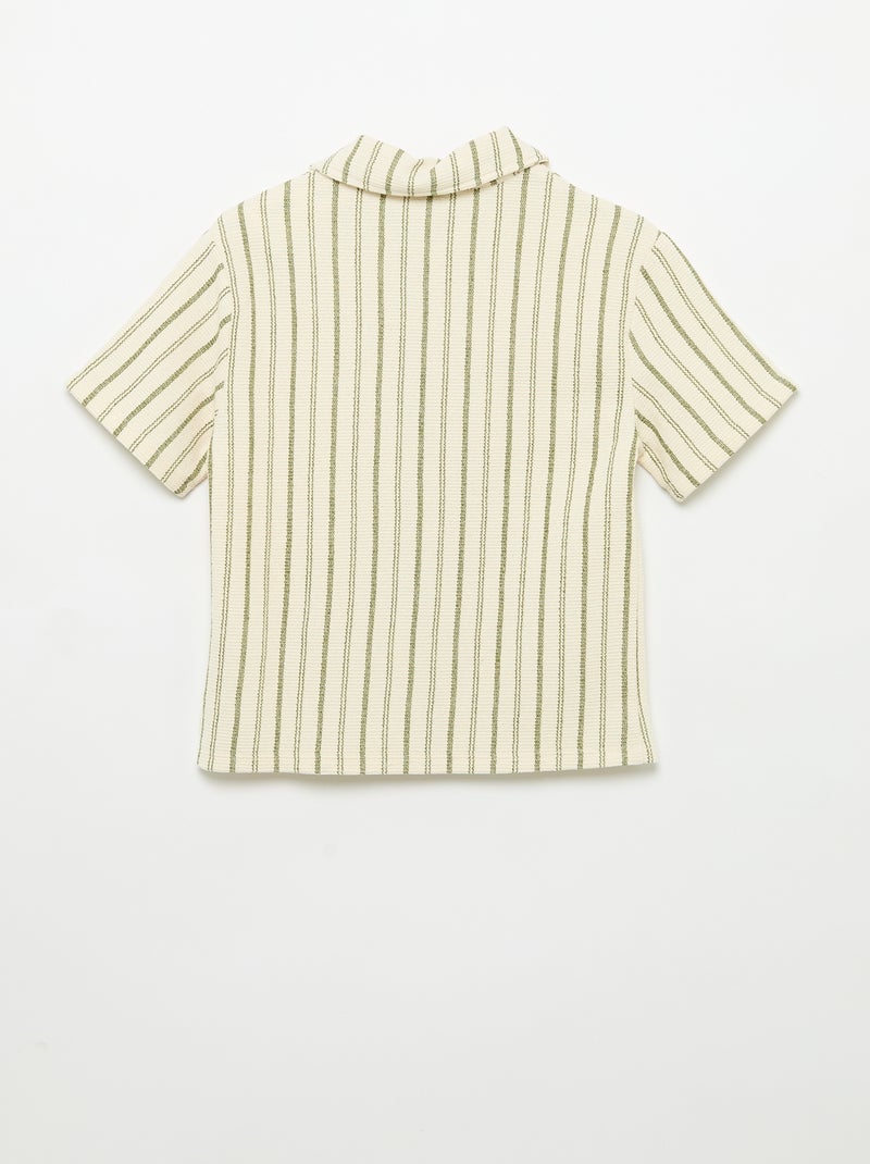 Gestreept overhemd Beige - Kiabi