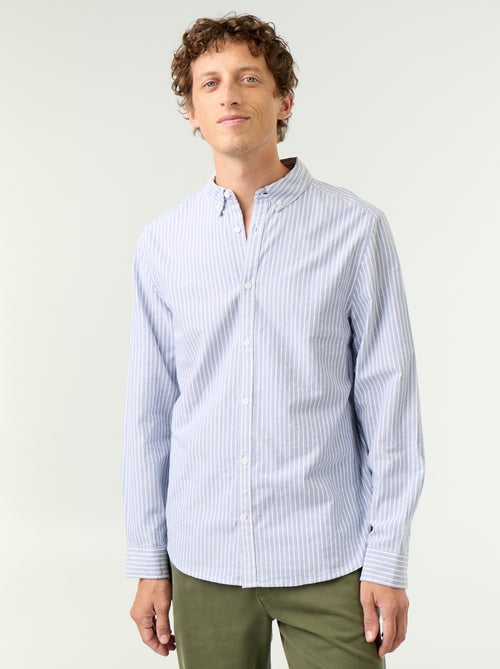 Gestreept overhemd met button-down kraag - Kiabi Gestreept overhemd met button-down kraag - Kiabi