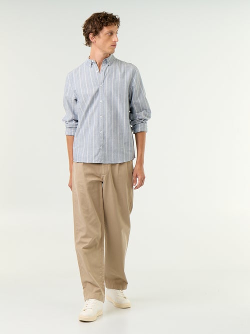 Gestreept overhemd met button-down kraag - Kiabi