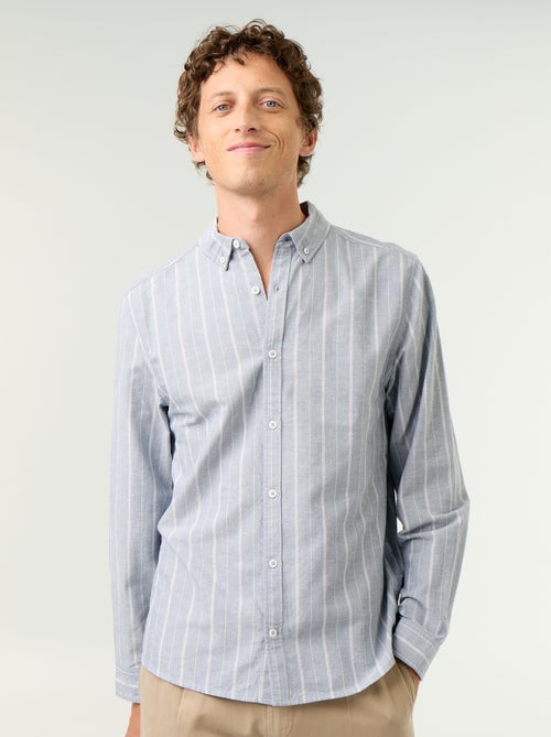 Gestreept overhemd met button-down kraag - Kiabi