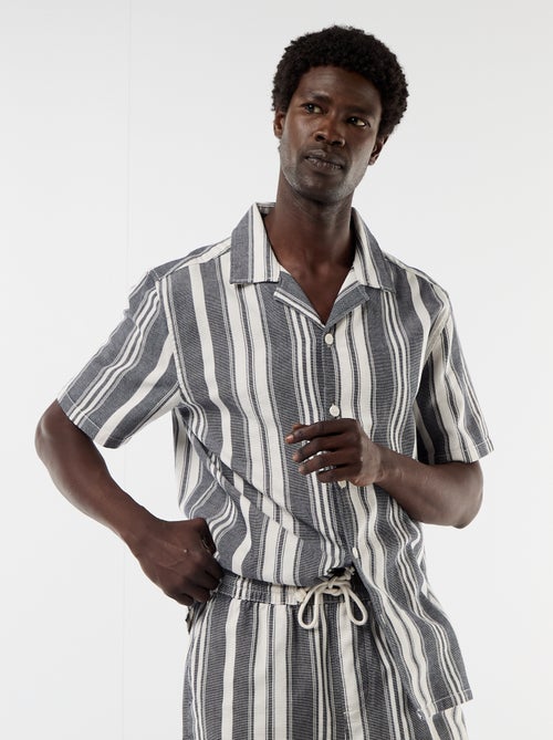 Gestreept overhemd met korte mouwen - Kiabi