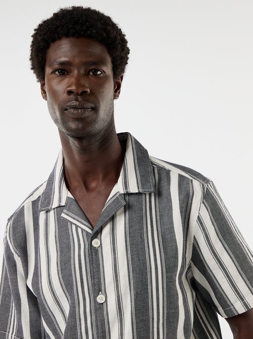 Gestreept overhemd met korte mouwen - Kiabi