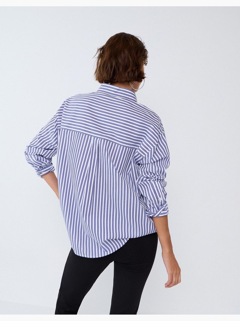 Gestreept overhemd, mo fashion Blauw - Kiabi