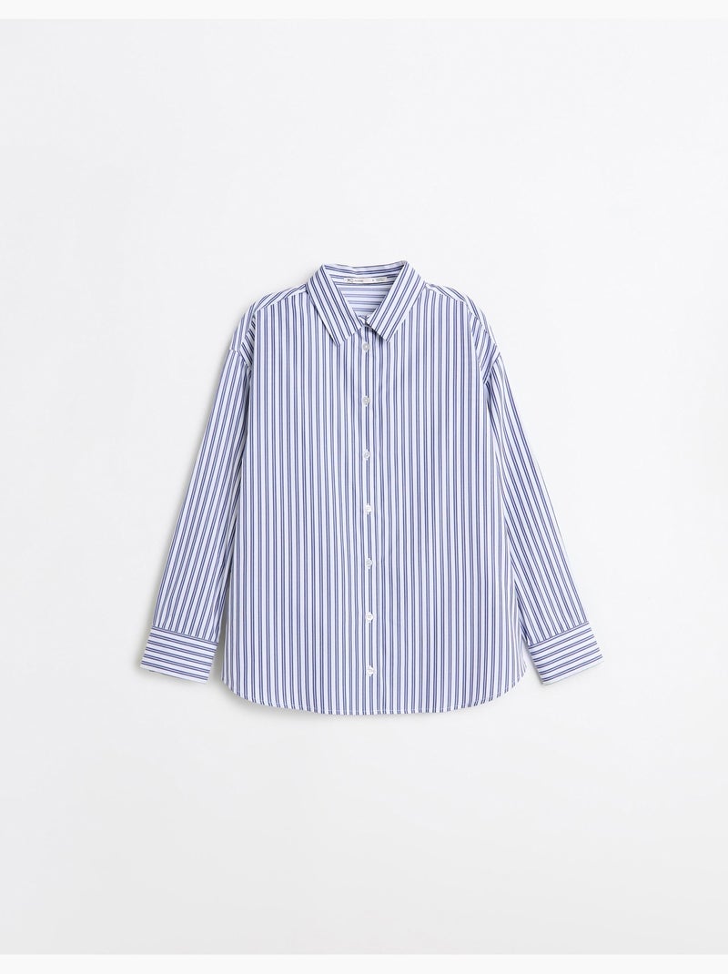 Gestreept overhemd, mo fashion Blauw - Kiabi