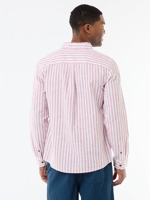 Gestreept overhemd van linnen en katoen - Kiabi