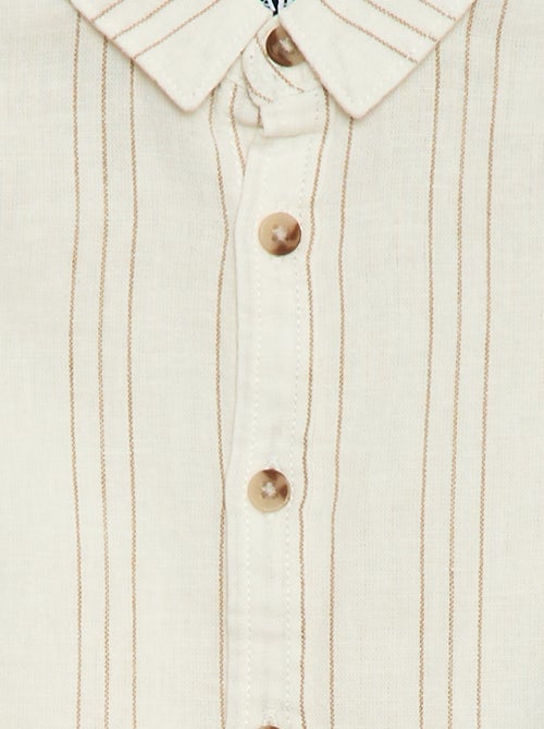 Gestreept overhemd van linnen en katoen - Kiabi