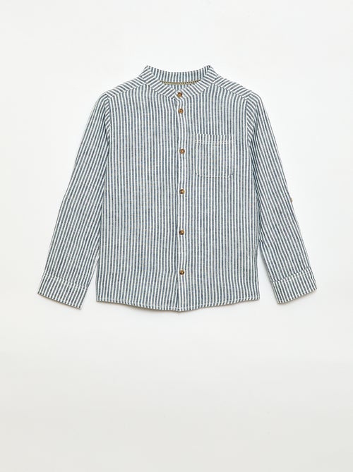 Gestreept overhemd van linnenmix - Kiabi