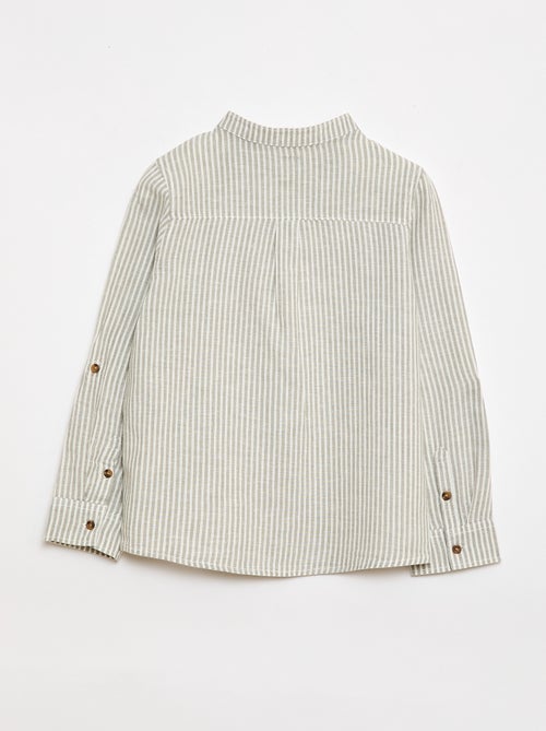 Gestreept overhemd van linnenmix - Kiabi