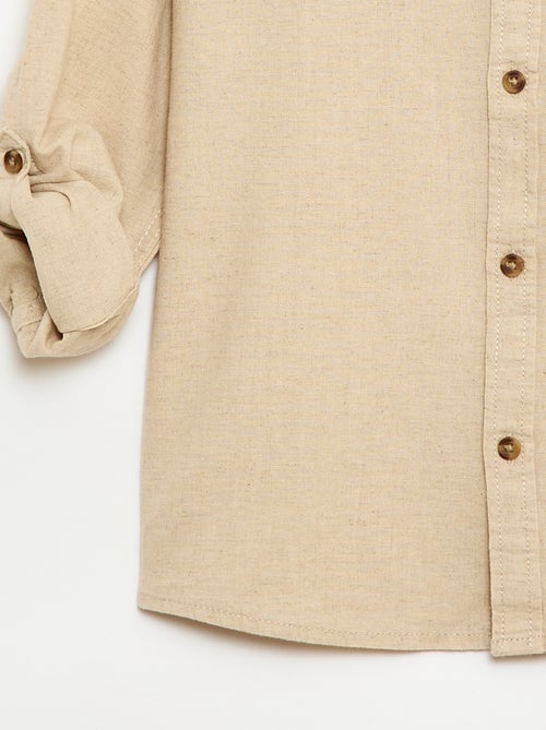 Gestreept overhemd van linnenmix - Kiabi