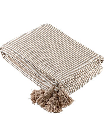 Gestreept plaid met kwastjes