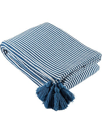 Gestreept plaid met kwastjes