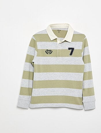 Gestreept poloshirt met contrastkraag
