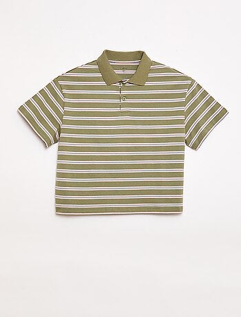 Gestreept poloshirt met korte mouwen