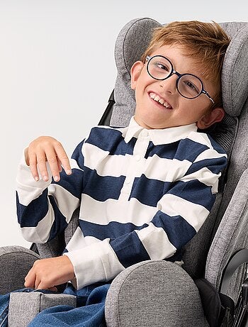 Gestreept poloshirt met lange mouwen - gemakkelijk aan te trekken collectie