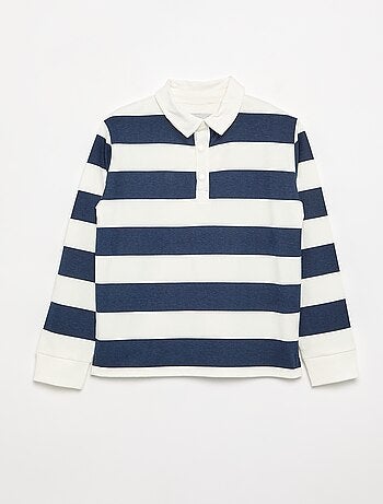 Gestreept poloshirt met lange mouwen - gemakkelijk aan te trekken collectie