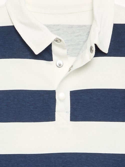 Gestreept poloshirt met lange mouwen - gemakkelijk aan te trekken collectie - Kiabi