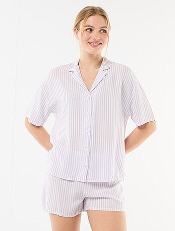 Gestreept pyjamaset top + short