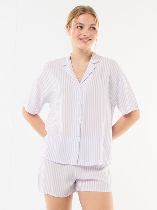 Gestreept pyjamaset top + short - Kiabi
