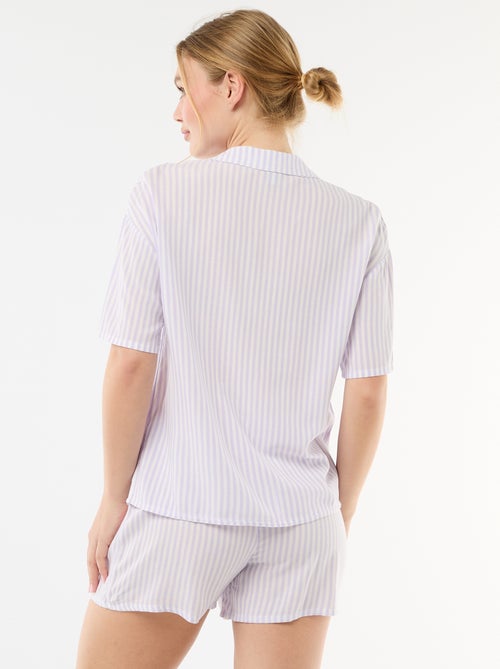 Gestreept pyjamaset top + short - Kiabi
