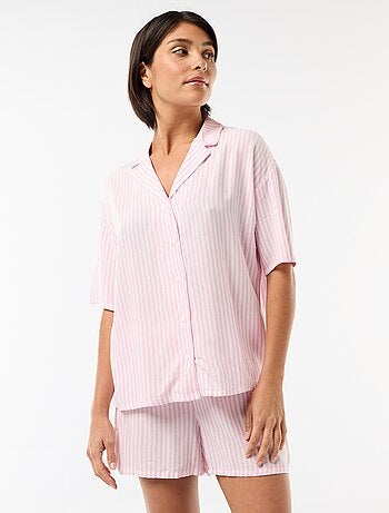 Gestreept pyjamaset top + short