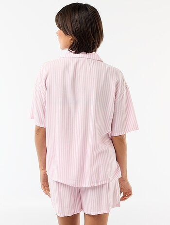 Gestreept pyjamaset top + short