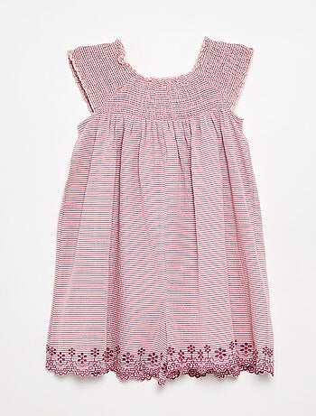 Gestreept seersucker playsuit