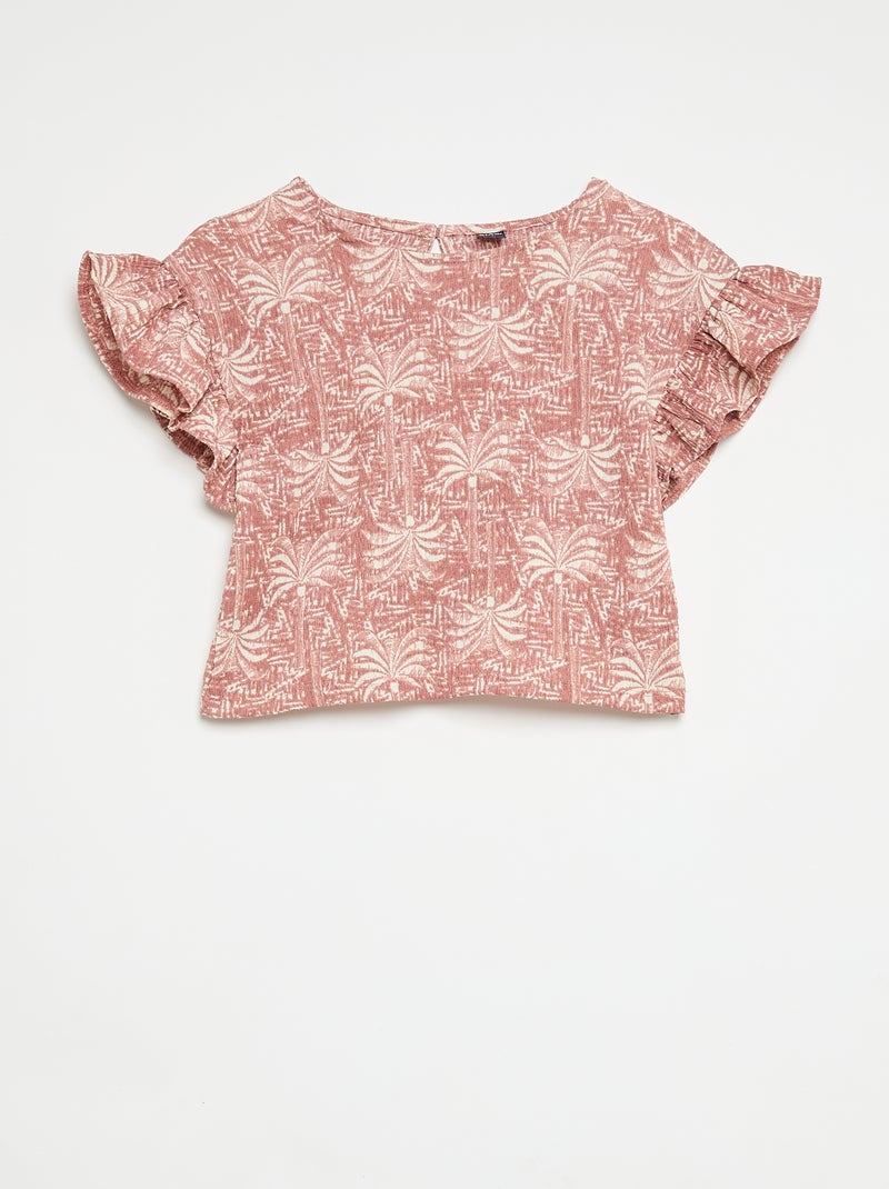Gestreept set T-shirt + broek - 2-delig Rose - Kiabi