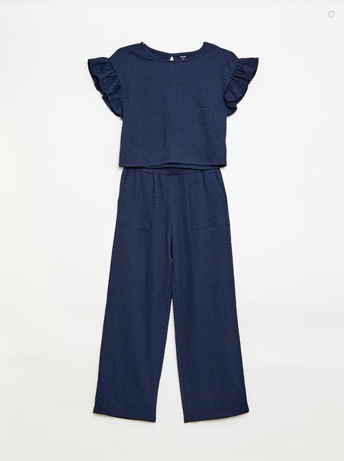 Gestreept set T-shirt + broek - 2-delig - Kiabi