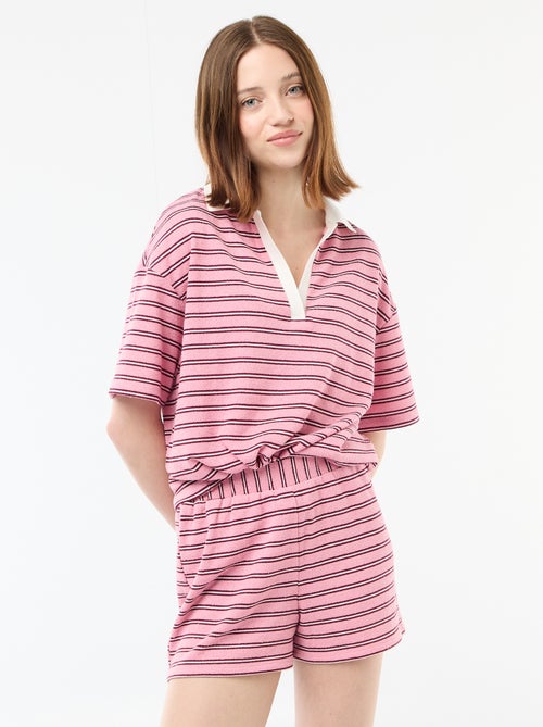 Gestreept short van badstof - Kiabi