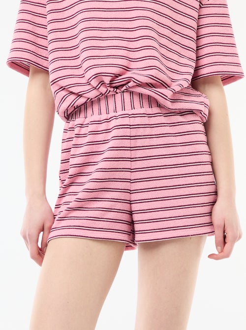 Gestreept short van badstof - Kiabi