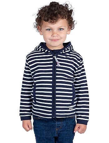 Gestreept sweatshirt met rits voor kinderen 'Breizh Océan', jongens- of meisjesjas