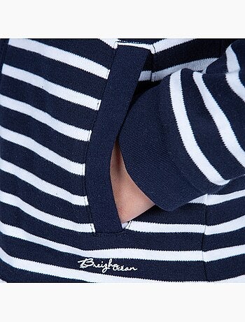 Gestreept sweatshirt met rits voor kinderen 'Breizh Océan', jongens- of meisjesjas
