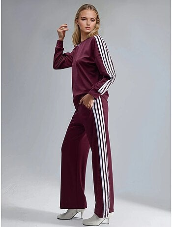 Gestreept sweatshirt met ronde hals en bijpassende rechte broek hiccup