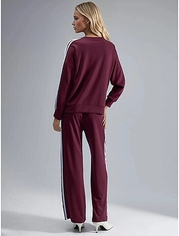 Gestreept sweatshirt met ronde hals en bijpassende rechte broek hiccup