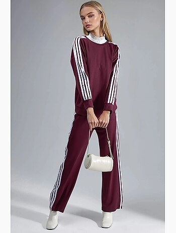 Gestreept sweatshirt met ronde hals en bijpassende rechte broek hiccup