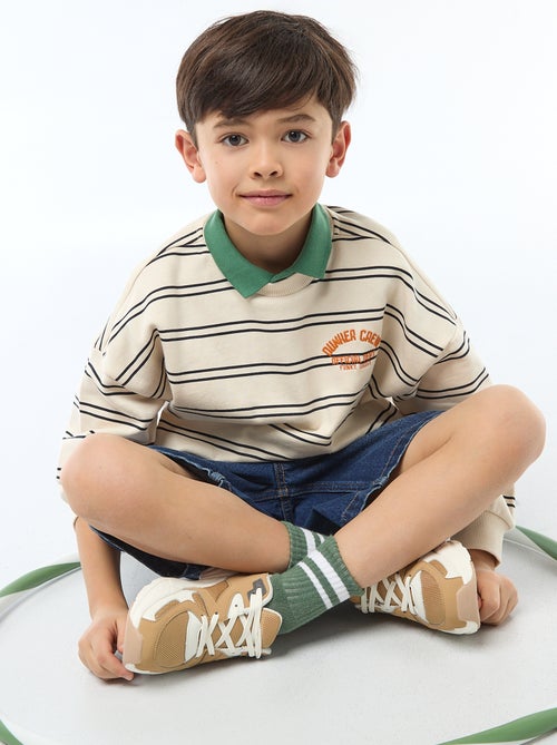 Gestreept sweatshirt met ronde hals - Kiabi