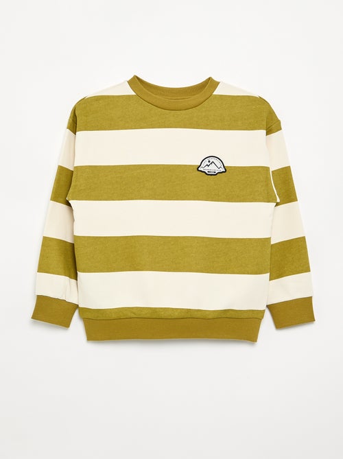 Gestreept sweatshirt van ongeruwde molton - Kiabi Gestreept sweatshirt van ongeruwde molton - Kiabi